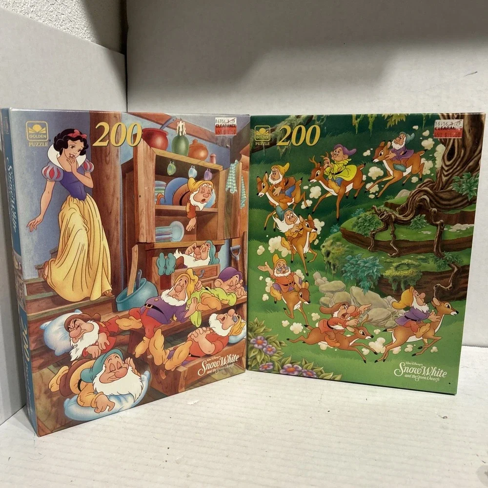 Golden Disney's Snow White And‎ The Seven Dwarfs 200 Piece Puzzle Complete Lot